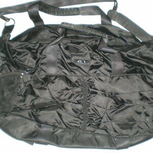 Zella Gathered Duffel Bag Black Yoga Tote Weekender Nylon Large